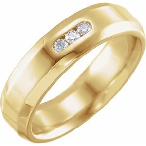 Matte - Bennett - 14K Yellow Gold 1/8 CTW Natural Diamond Beveled Edge Band