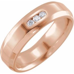Matte - Bennett - 14K Rose Gold 1/8 CTW Natural Diamond Beveled Edge Band