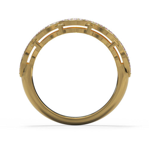 Charmaine - Women's 14k Gold Wedding Band with a Braided Design 14K Yellow Gold - Natural Diamond