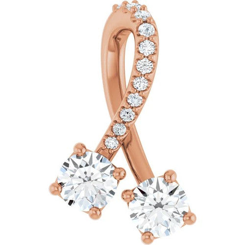 14K Gold 1/2 CTW Natural Diamond Pendant 14K Rose Gold