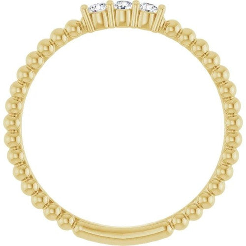 14K Gold 1/10 CTW Natural Diamond Beaded Ring 14K Yellow Gold
