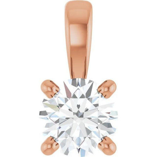 14K Gold 1 CTW Lab-Grown Diamond Pendant 14K Rose Gold