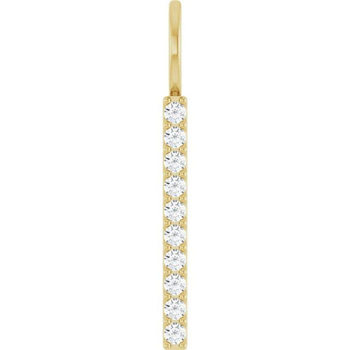 14K Gold 1/6 CTW Diamond Bar Charm/Pendant 14K Yellow Gold