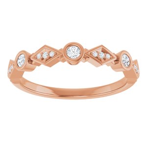 Bezel - Xenia - 14K Rose Gold 1/8 CTW Natural Diamond Anniversary Band