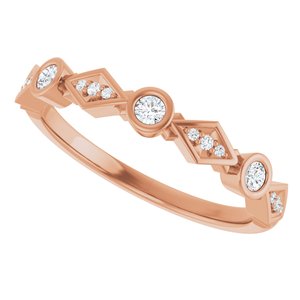 Bezel - Xenia - 14K Rose Gold 1/8 CTW Lab-Grown Diamond  Anniversary Band