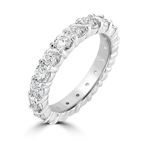 14K White Gold Eternity Style Mined Diamond Wedding Band 14K White Gold - Natural Diamond