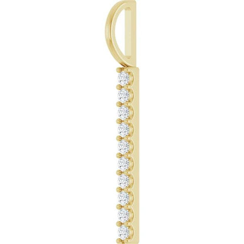 14K Gold 1/6 CTW Diamond Bar Charm/Pendant 14K Yellow Gold