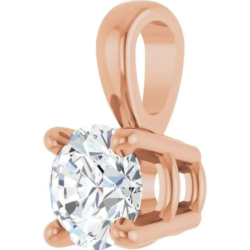 14K Gold 1 CTW Lab-Grown Diamond Pendant 14K Rose Gold