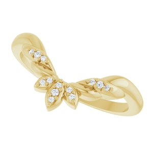 Nature - Patricia - 14K Yellow Gold .03 CTW Lab-Grown Diamond Floral Contour Band