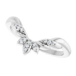 Nature - Patricia - 14K White Gold .03 CTW Lab-Grown Diamond Floral Contour Band