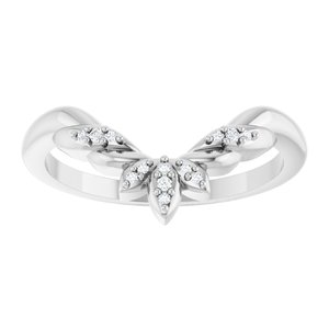 Nature - Patricia - 14K White Gold .03 CTW Lab-Grown Diamond Floral Contour Band