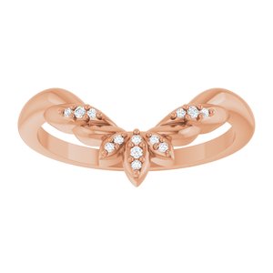 Nature - Patricia - 14K Rose Gold .03 CTW Natural Diamond Floral-Inspired Contour Band