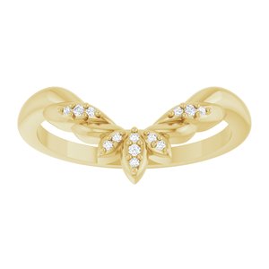 Nature - Patricia - 14K Yellow Gold .03 CTW Natural Diamond Floral-Inspired Contour Band