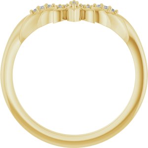 Nature - Patricia - 14K Yellow Gold .03 CTW Lab-Grown Diamond Floral Contour Band