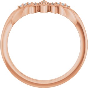 Nature - Patricia - 14K Rose Gold .03 CTW Natural Diamond Floral-Inspired Contour Band