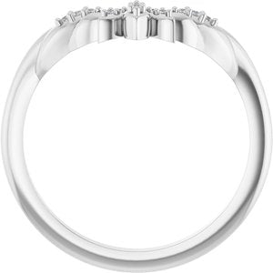 Nature - Patricia - Platinum .03 CTW Lab-Grown Diamond Floral Contour Band
