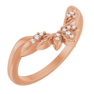 Nature - Patricia - 14K Rose Gold .03 CTW Natural Diamond Floral-Inspired Contour Band