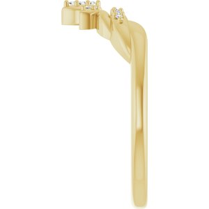 Nature - Patricia - 14K Yellow Gold .03 CTW Lab-Grown Diamond Floral Contour Band