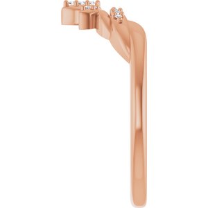 Nature - Patricia - 14K Rose Gold .03 CTW Natural Diamond Floral-Inspired Contour Band