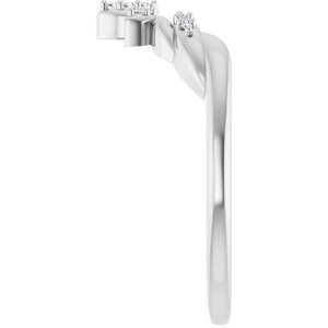 Nature - Patricia - Platinum .03 CTW Lab-Grown Diamond Floral Contour Band