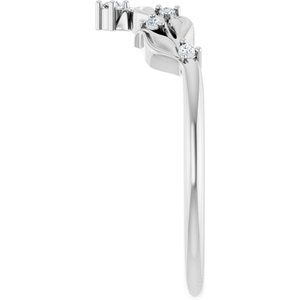 Nature - Megan - 14K White Gold .06 CTW Lab Grown Diamond Contour Band