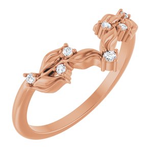 Nature - Megan - 14K Rose Gold .05 CTW Natural Diamond Contour Band