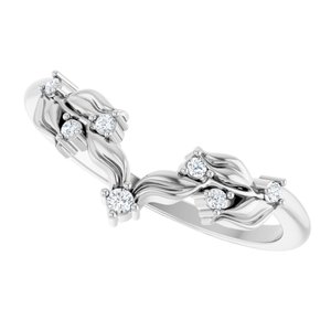 Nature - Megan - 14K White Gold .06 CTW Lab Grown Diamond Contour Band