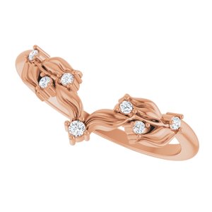 Nature - Megan - 14K Rose Gold .05 CTW Natural Diamond Contour Band