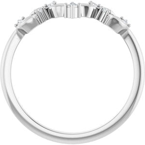 Nature - Megan - 14K White Gold .05 CTW Natural Diamond Contour Band