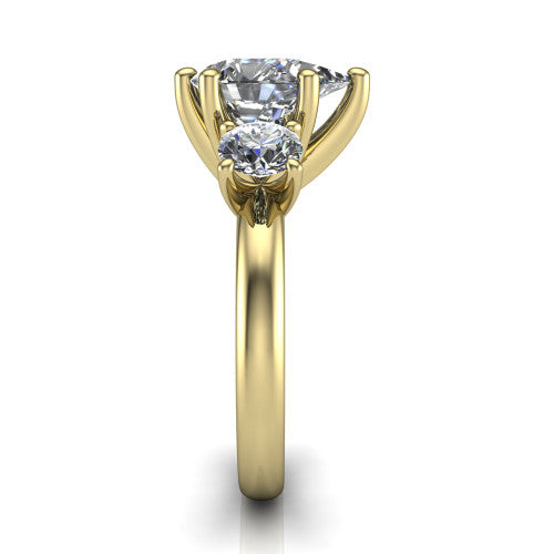 Adalynn Pear Shape Three Stone Engagement Ring in 18K Yellow Gold