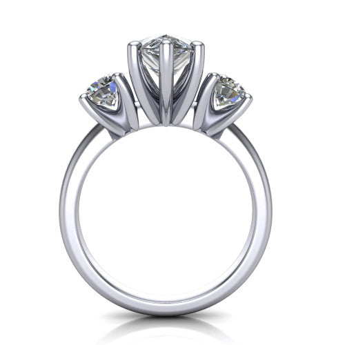 Adalynn Pear Shape Three Stone Engagement Ring in Platinum