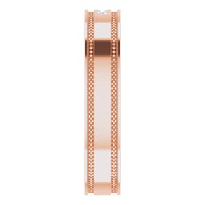 Hammered - Kai - 14K Rose Gold .07 CTW Natural Diamond Band