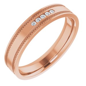 Hammered - Kai - 14K Rose Gold .07 CTW Natural Diamond Band