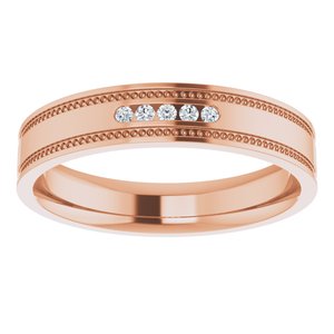 Hammered - Kai - 14K Rose Gold .07 CTW Natural Diamond Band