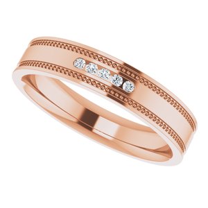 Hammered - Kai - 14K Rose Gold .07 CTW Natural Diamond Band