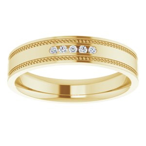 Hammered - Kai - 14K Yellow Gold .07 CTW Natural Diamond Band