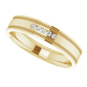 Hammered - Kai - 14K Yellow Gold .07 CTW Natural Diamond Band