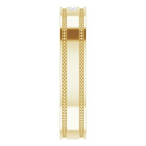 Hammered - Kai - 14K Yellow Gold .07 CTW Natural Diamond Band