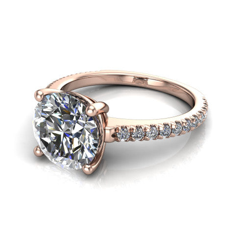 Abigail Round Shape Classic Engagement Ring in 14K Rose Gold