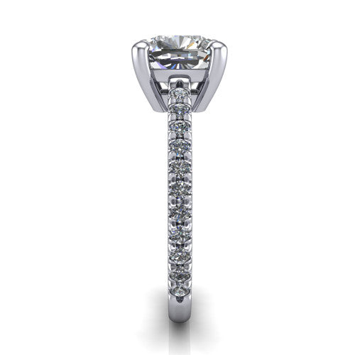Abigail Cushion Shape Classic Engagement Ring in Platinum