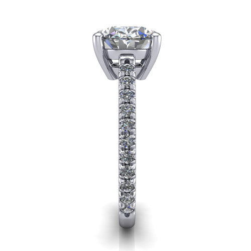 Abigail Oval Shape Classic Engagement Ring in 14K White Gold