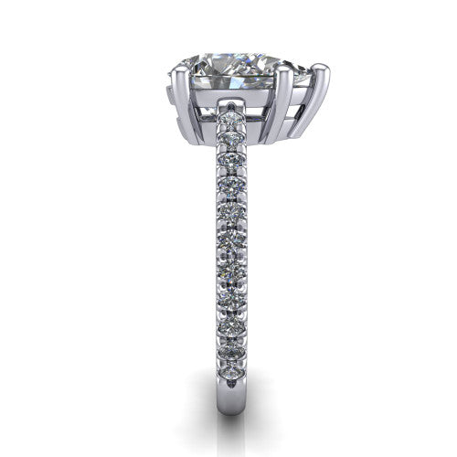 Abigail Pear Shape Classic Engagement Ring in Platinum