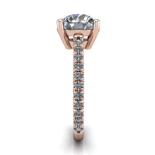 Abigail Round Shape Classic Engagement Ring in 18K Rose Gold