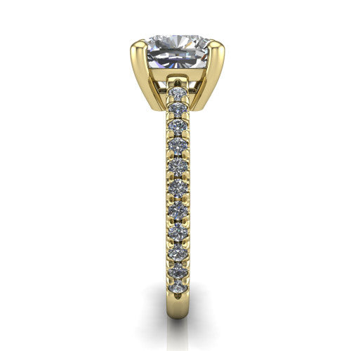 Abigail Cushion Shape Classic Engagement Ring in 14K Yellow Gold