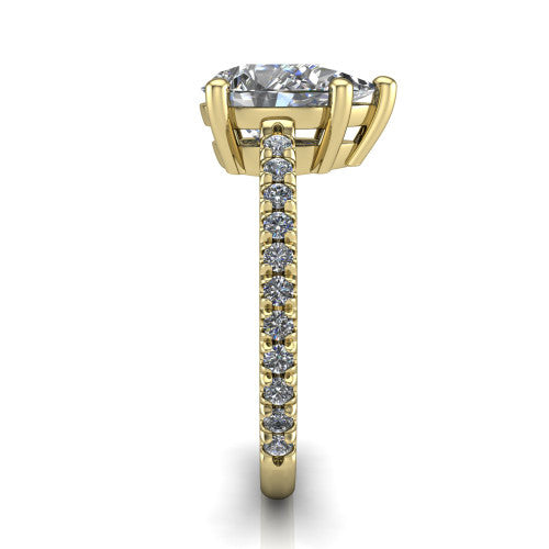 Abigail Pear Shape Classic Engagement Ring in 14K Yellow Gold