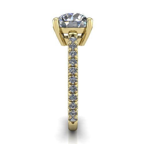 Abigail Round Shape Classic Engagement Ring in 14K Yellow Gold