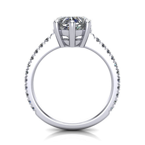 Abigail Heart Shape Classic Engagement Ring in 18K White Gold