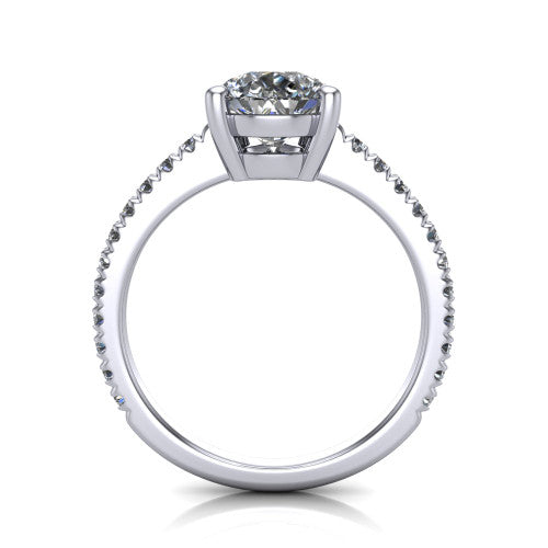 Abigail Pear Shape Classic Engagement Ring in 14K White Gold