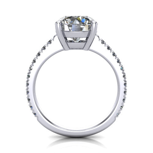 Abigail Round Shape Classic Engagement Ring in Platinum