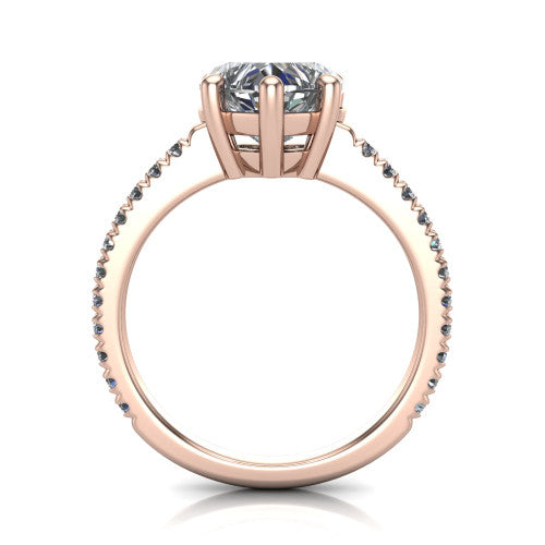 Abigail Heart Shape Classic Engagement Ring in 14K Rose Gold